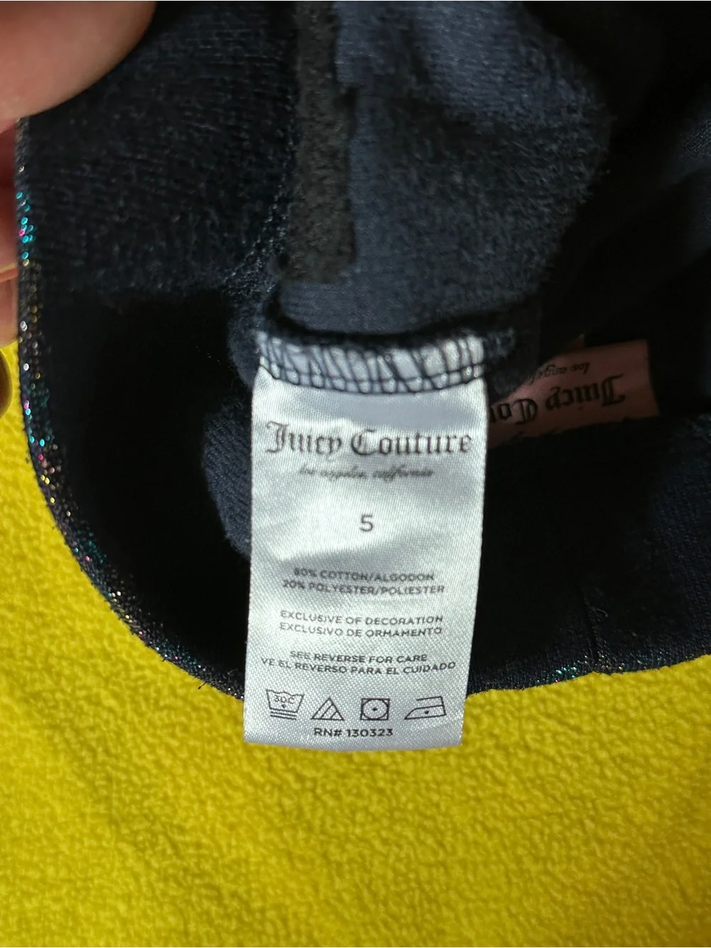 Juicy Couture Girls Velour Tracksuit Set Dark Blue Glitter Pink Logo